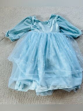 Smocked sweets winter snowflake princess fancy Blue Sparkle dress